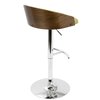 Lumisource Shiraz Adjustable Swivel Barstool in Walnut and Green BS-SHRZ WL+GN